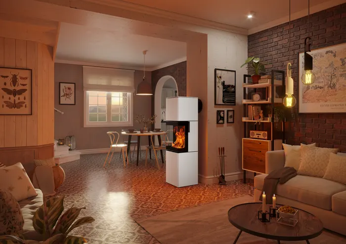 Spartherm Trico S Steel Weiß - Moderner Kaminofen